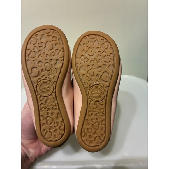 NWT Wonder Nation Toddler Girl's Pink Bow Ballet Flat Shoes Size 5 - Picture 5 of 5